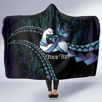 Personalised Polynesia Suicide Prevention Month Hooded Blanket Brave Strong Butterfly Teal Purple Ribbon LT14 One Size Purple - Polynesian Pride