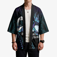 Personalised Polynesia Suicide Prevention Month Kimono Brave Strong Butterfly Teal Purple Ribbon LT14 - Polynesian Pride