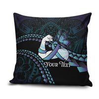 Personalised Polynesia Suicide Prevention Month Pillow Cover Brave Strong Butterfly Teal Purple Ribbon LT14 Purple - Polynesian Pride