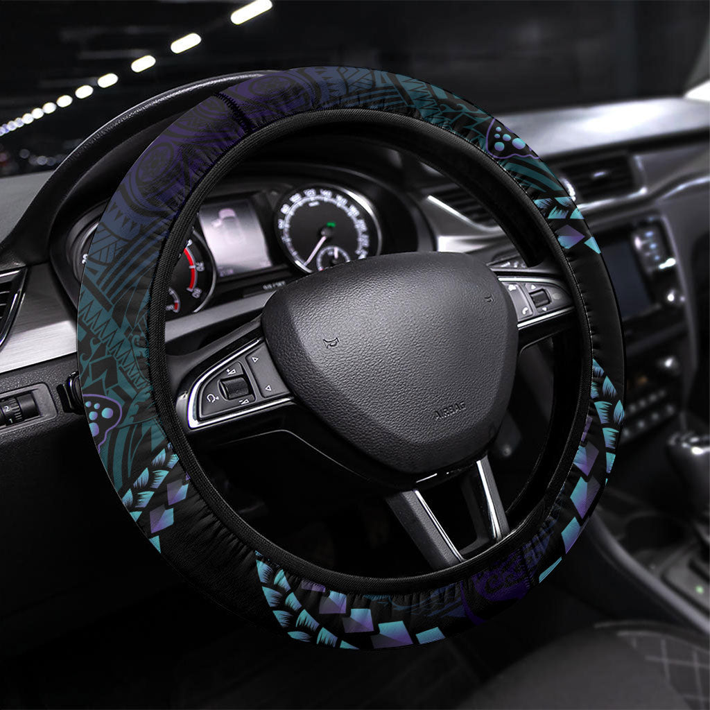 Polynesia Suicide Prevention Month Steering Wheel Cover Brave Strong Butterfly Teal Purple Ribbon LT14 Universal Fit Purple - Polynesian Pride
