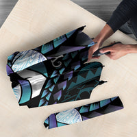 Personalised Polynesia Suicide Prevention Month Umbrella Brave Strong Butterfly Teal Purple Ribbon LT14 - Polynesian Pride
