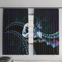 Personalised Polynesia Suicide Prevention Month Window Curtain Brave Strong Butterfly Teal Purple Ribbon LT14 With Hooks Purple - Polynesian Pride