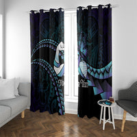 Personalised Polynesia Suicide Prevention Month Window Curtain Brave Strong Butterfly Teal Purple Ribbon LT14 With Grommets Purple - Polynesian Pride