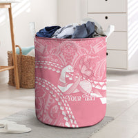 Personalised Polynesia Breast Cancer Awareness Laundry Basket Brave Strong Butterfly Pink Ribbon LT14 Pink - Polynesian Pride