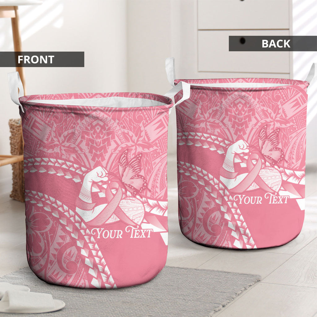 Personalised Polynesia Breast Cancer Awareness Laundry Basket Brave Strong Butterfly Pink Ribbon LT14 - Polynesian Pride