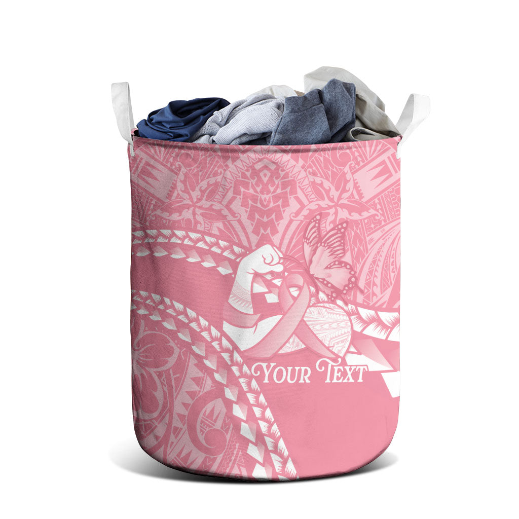Personalised Polynesia Breast Cancer Awareness Laundry Basket Brave Strong Butterfly Pink Ribbon LT14 - Polynesian Pride