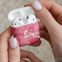 Personalised Polynesia Breast Cancer Awareness AirPods Case Brave Strong Butterfly Pink Ribbon LT14 - Polynesian Pride