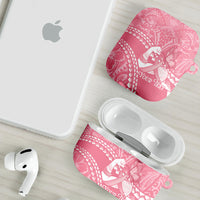 Personalised Polynesia Breast Cancer Awareness AirPods Case Brave Strong Butterfly Pink Ribbon LT14 - Polynesian Pride