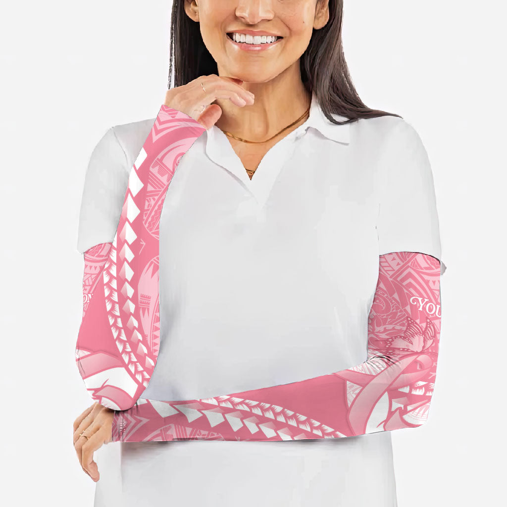 Personalised Polynesia Breast Cancer Awareness Arm Sleeves Brave Strong Butterfly Pink Ribbon LT14 - Polynesian Pride