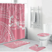 Personalised Polynesia Breast Cancer Awareness Bathroom Set Brave Strong Butterfly Pink Ribbon LT14 Bathroom Set (4 pcs) Pink - Polynesian Pride