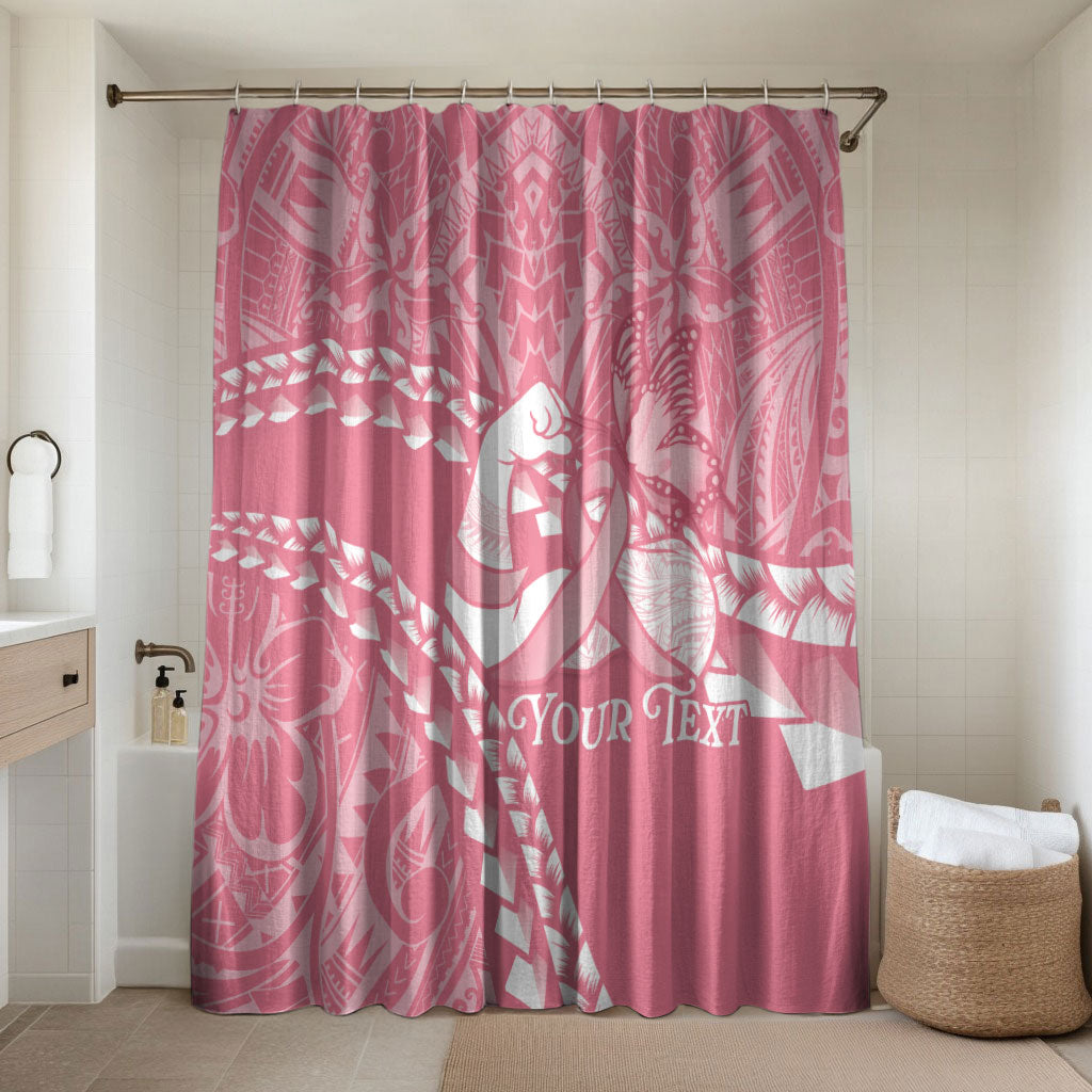 Personalised Polynesia Breast Cancer Awareness Bathroom Set Brave Strong Butterfly Pink Ribbon LT14 Shower Curtain Only Pink - Polynesian Pride