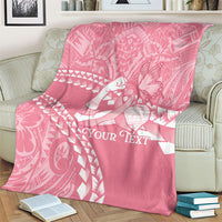 Personalised Polynesia Breast Cancer Awareness Blanket Brave Strong Butterfly Pink Ribbon LT14 - Polynesian Pride