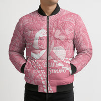 Personalised Polynesia Breast Cancer Awareness Bomber Puffer Jacket Brave Strong Butterfly Pink Ribbon LT14 - Polynesian Pride