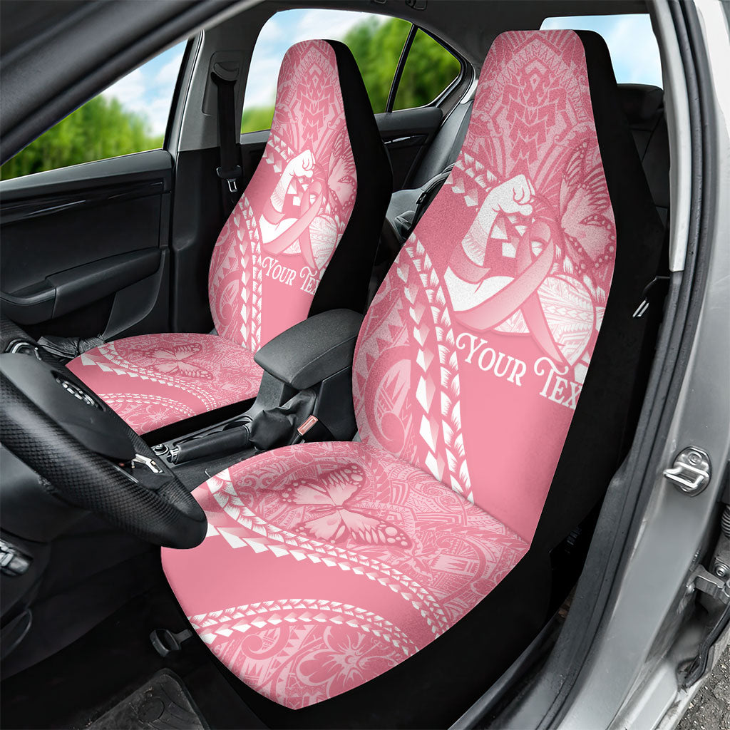Personalised Polynesia Breast Cancer Awareness Car Seat Cover Brave Strong Butterfly Pink Ribbon LT14 - Polynesian Pride