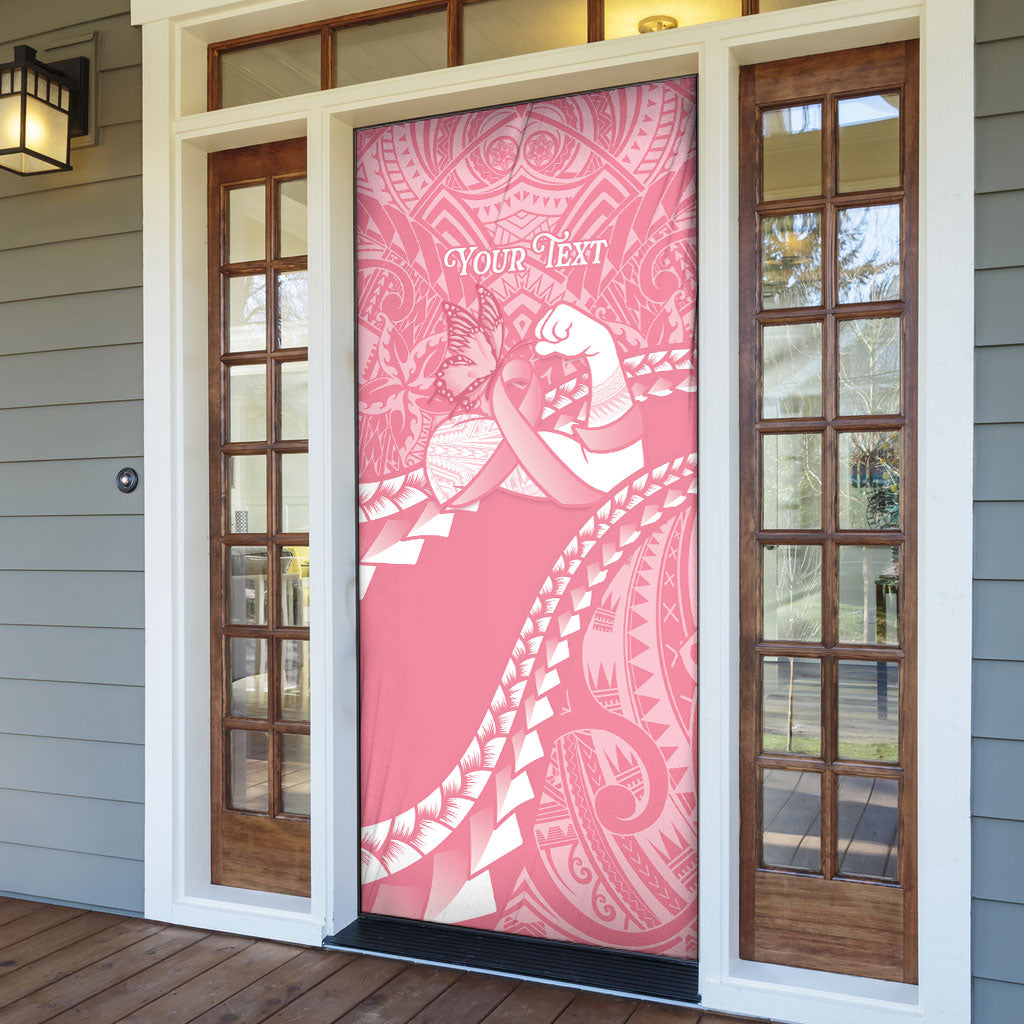 Personalised Polynesia Breast Cancer Awareness Door Cover Brave Strong Butterfly Pink Ribbon LT14 - Polynesian Pride