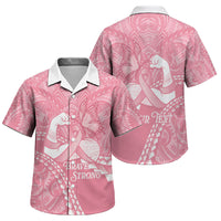 Personalised Polynesia Breast Cancer Awareness Family Matching Short Sleeve Bodycon Dress and Hawaiian Shirt Brave Strong Butterfly Pink Ribbon LT14 Son's Shirt Pink - Polynesian Pride