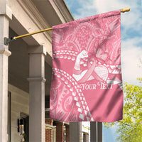 Personalised Polynesia Breast Cancer Awareness Garden Flag Brave Strong Butterfly Pink Ribbon LT14 House Flag Pink - Polynesian Pride