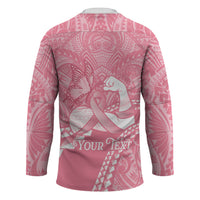 Personalised Polynesia Breast Cancer Awareness Hockey Jersey Brave Strong Butterfly Pink Ribbon LT14 - Polynesian Pride