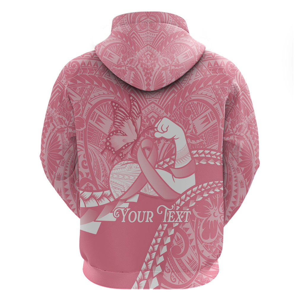 Personalised Polynesia Breast Cancer Awareness Hoodie Brave Strong Butterfly Pink Ribbon LT14 - Polynesian Pride