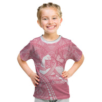Personalised Polynesia Breast Cancer Awareness Kid T Shirt Brave Strong Butterfly Pink Ribbon LT14 Pink - Polynesian Pride