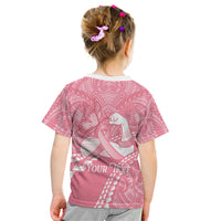 Personalised Polynesia Breast Cancer Awareness Kid T Shirt Brave Strong Butterfly Pink Ribbon LT14 - Polynesian Pride