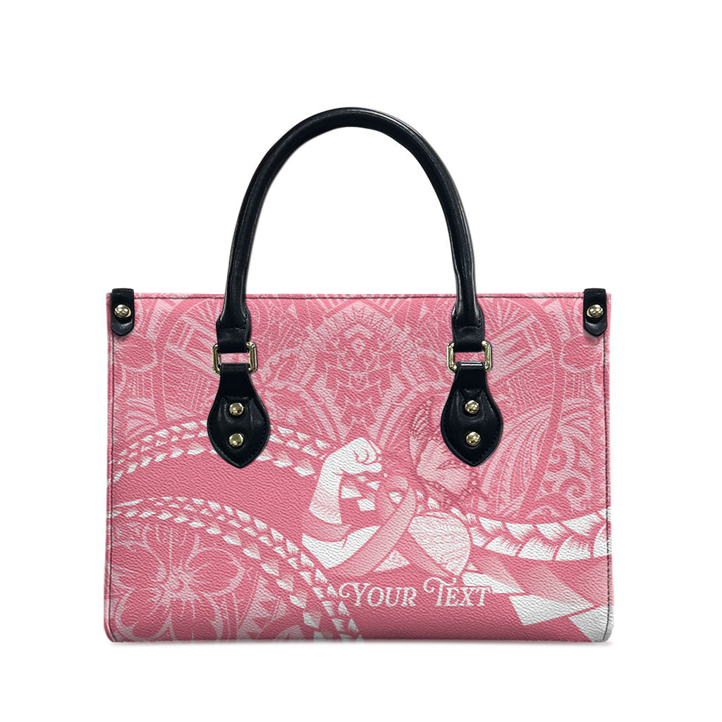 Personalised Polynesia Breast Cancer Awareness Leather Bag Brave Strong Butterfly Pink Ribbon LT14 - Polynesian Pride
