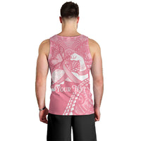 Personalised Polynesia Breast Cancer Awareness Men Tank Top Brave Strong Butterfly Pink Ribbon LT14 - Polynesian Pride