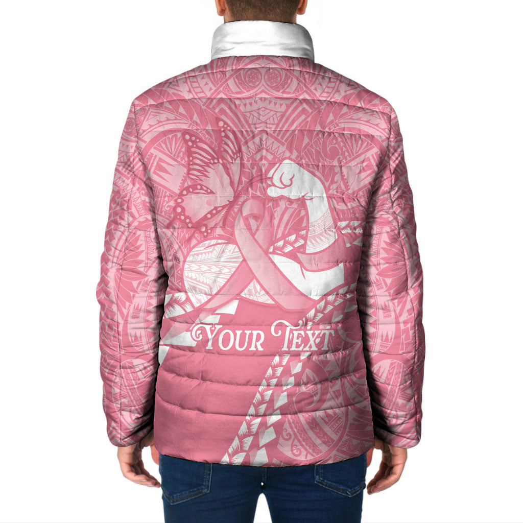 Personalised Polynesia Breast Cancer Awareness Padded Jacket Brave Strong Butterfly Pink Ribbon LT14 - Polynesian Pride