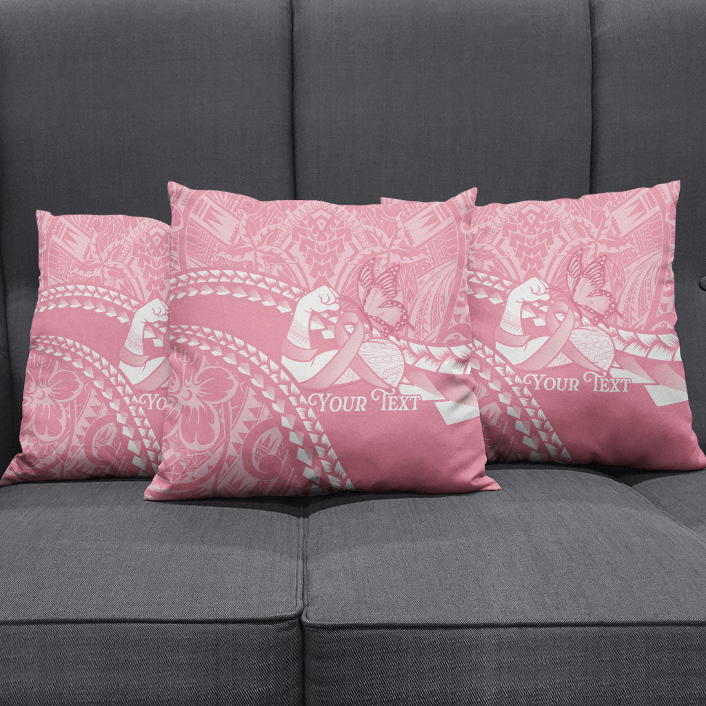 Personalised Polynesia Breast Cancer Awareness Pillow Cover Brave Strong Butterfly Pink Ribbon LT14 - Polynesian Pride