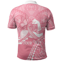 Personalised Polynesia Breast Cancer Awareness Polo Shirt Brave Strong Butterfly Pink Ribbon LT14 - Polynesian Pride