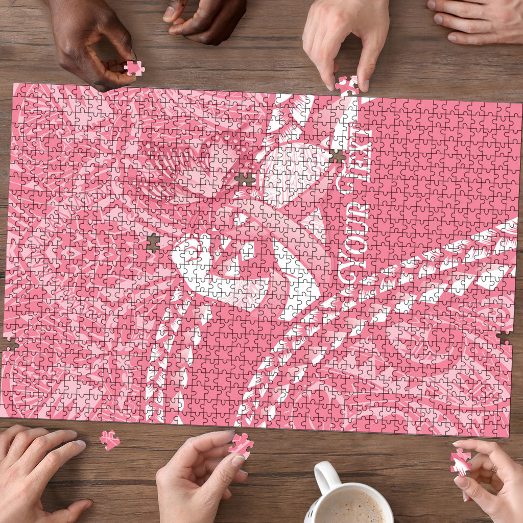 Personalised Polynesia Breast Cancer Awareness Puzzle Brave Strong Butterfly Pink Ribbon LT14 - Polynesian Pride
