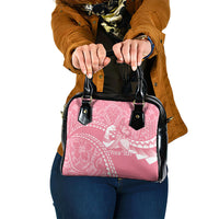 Personalised Polynesia Breast Cancer Awareness Shoulder Handbag Brave Strong Butterfly Pink Ribbon LT14 One Size Pink - Polynesian Pride