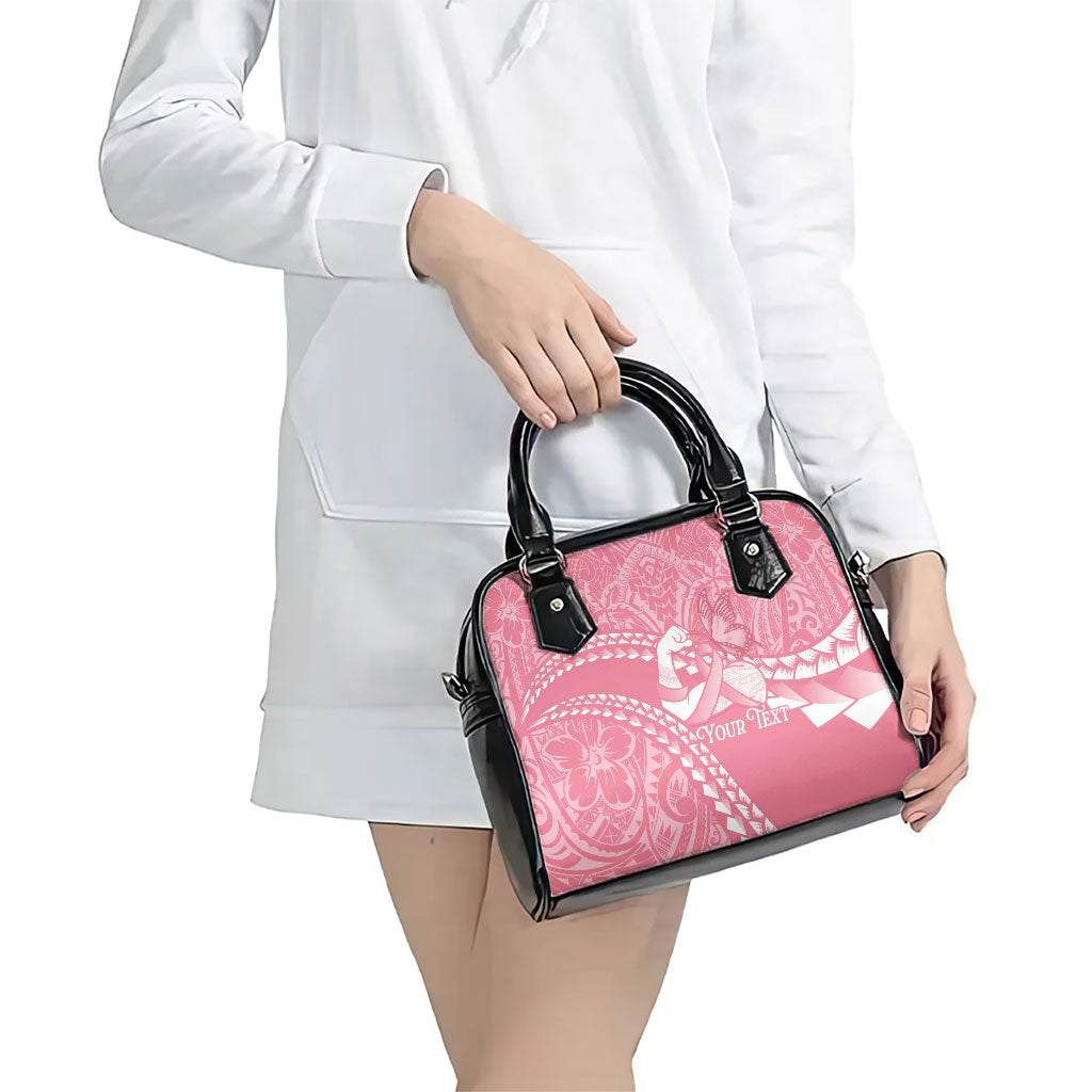 Personalised Polynesia Breast Cancer Awareness Shoulder Handbag Brave Strong Butterfly Pink Ribbon LT14 - Polynesian Pride