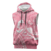 Personalised Polynesia Breast Cancer Awareness Sleeveless Hoodie Brave Strong Butterfly Pink Ribbon LT14 Pink - Polynesian Pride
