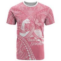 Personalised Polynesia Breast Cancer Awareness T Shirt Brave Strong Butterfly Pink Ribbon LT14 Pink - Polynesian Pride