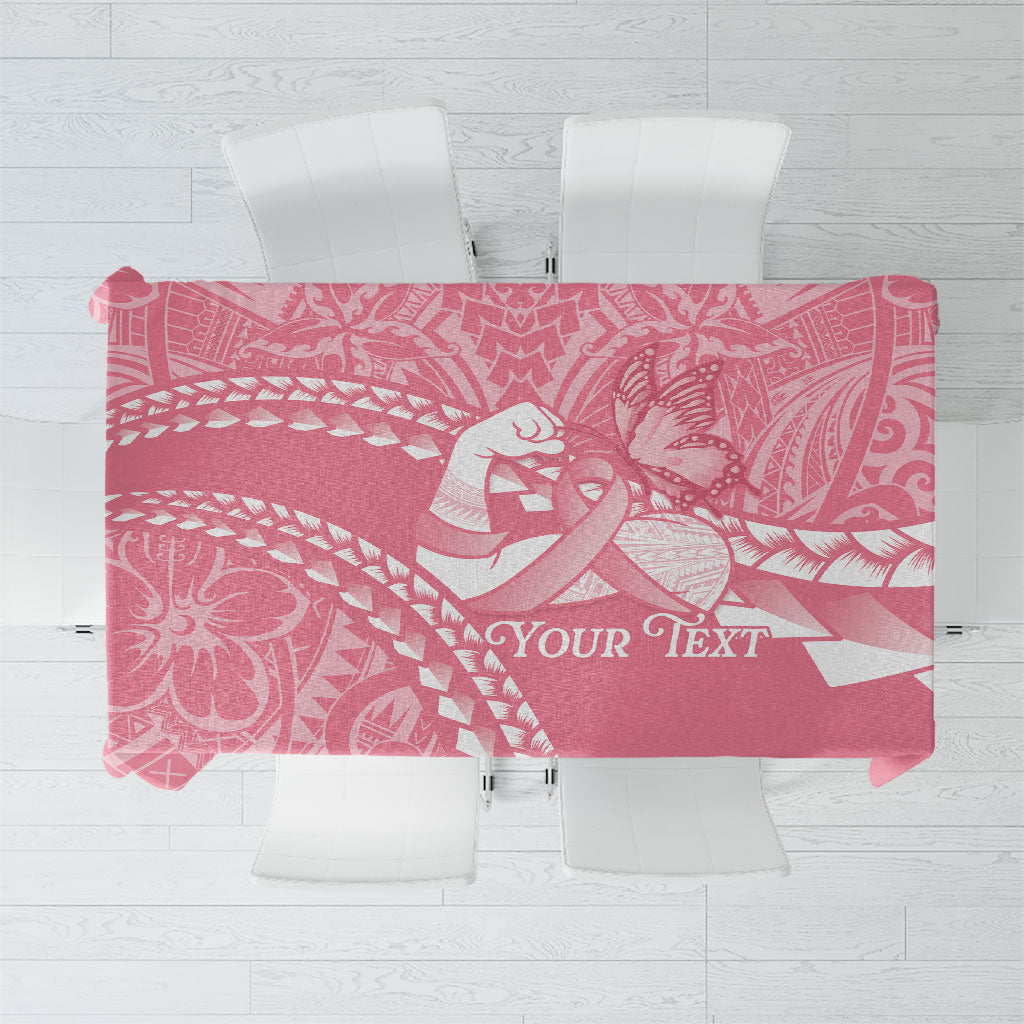 Personalised Polynesia Breast Cancer Awareness Tablecloth Brave Strong Butterfly Pink Ribbon LT14 Pink - Polynesian Pride