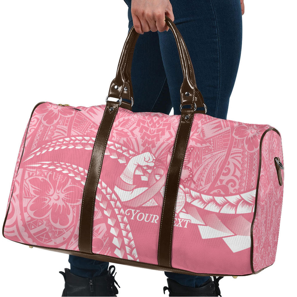 Personalised Polynesia Breast Cancer Awareness Travel Bag Brave Strong Butterfly Pink Ribbon LT14 - Polynesian Pride