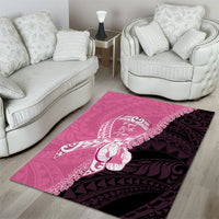Polynesia Breast Cancer Awareness Area Rug Fight With Hope Pink Ribbon Boxing Gloves LT14 - Polynesian Pride