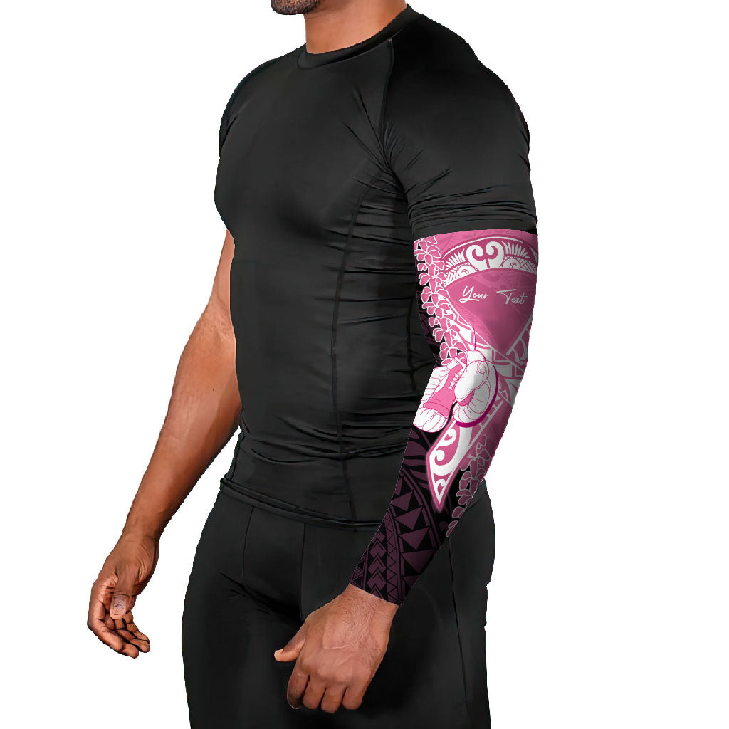 Personalised Polynesia Breast Cancer Awareness Arm Sleeves Fight With Hope Pink Ribbon Boxing Gloves LT14 - Polynesian Pride