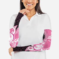 Personalised Polynesia Breast Cancer Awareness Arm Sleeves Fight With Hope Pink Ribbon Boxing Gloves LT14 - Polynesian Pride