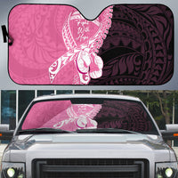 Polynesia Breast Cancer Awareness Auto Sun Shade Fight With Hope Pink Ribbon Boxing Gloves LT14 Pink - Polynesian Pride