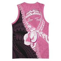 Personalised Polynesia Breast Cancer Awareness Basketball Jersey Fight With Hope Pink Ribbon Boxing Gloves LT14 - Polynesian Pride