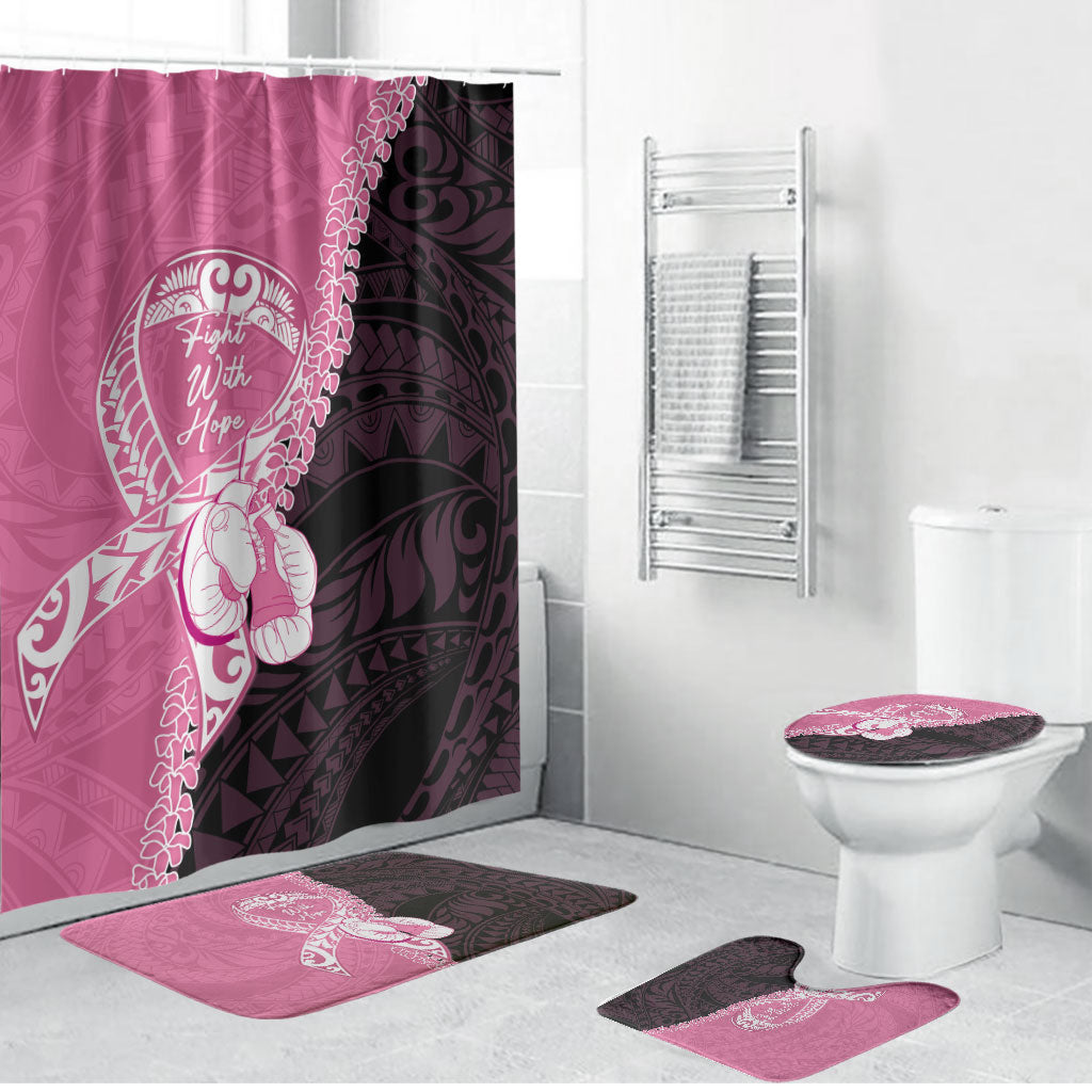 Polynesia Breast Cancer Awareness Bathroom Set Fight With Hope Pink Ribbon Boxing Gloves LT14 Bathroom Set (4 pcs) Pink - Polynesian Pride