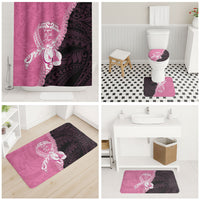Polynesia Breast Cancer Awareness Bathroom Set Fight With Hope Pink Ribbon Boxing Gloves LT14 - Polynesian Pride