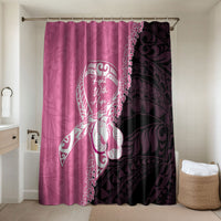 Polynesia Breast Cancer Awareness Bathroom Set Fight With Hope Pink Ribbon Boxing Gloves LT14 Shower Curtain Only Pink - Polynesian Pride