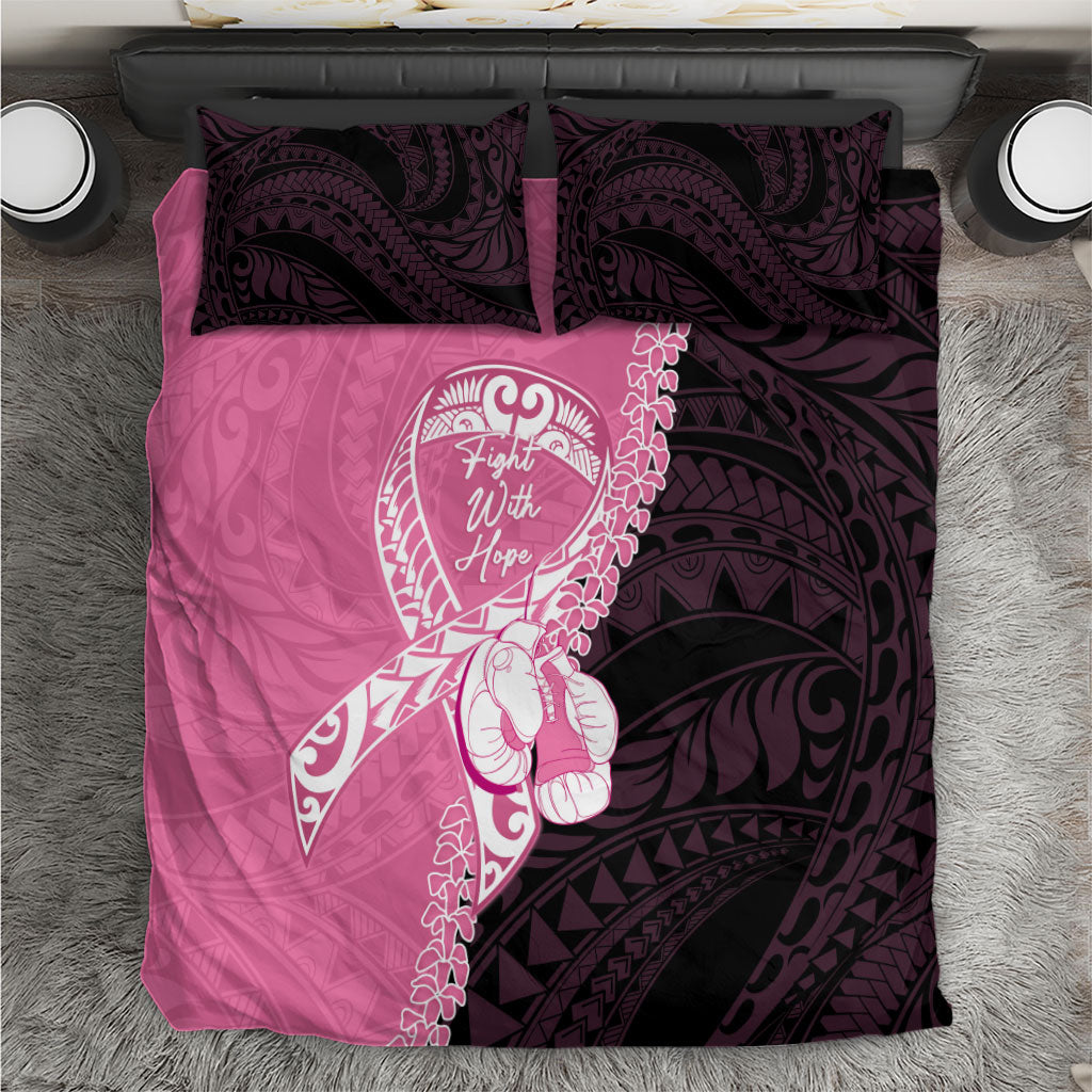 Polynesia Breast Cancer Awareness Bedding Set Fight With Hope Pink Ribbon Boxing Gloves LT14 Pink - Polynesian Pride