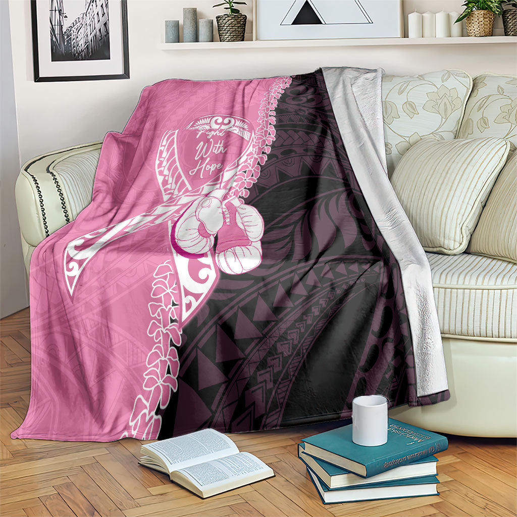 Polynesia Breast Cancer Awareness Blanket Fight With Hope Pink Ribbon Boxing Gloves LT14 Pink - Polynesian Pride