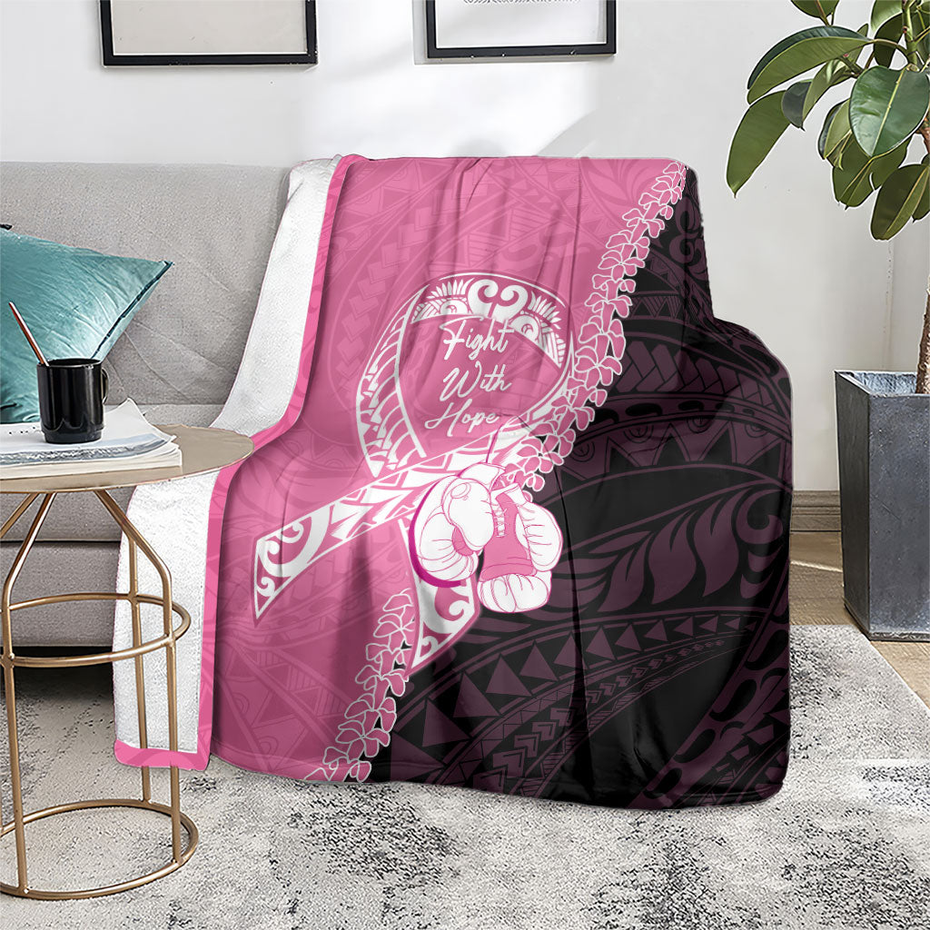 Polynesia Breast Cancer Awareness Blanket Fight With Hope Pink Ribbon Boxing Gloves LT14 - Polynesian Pride