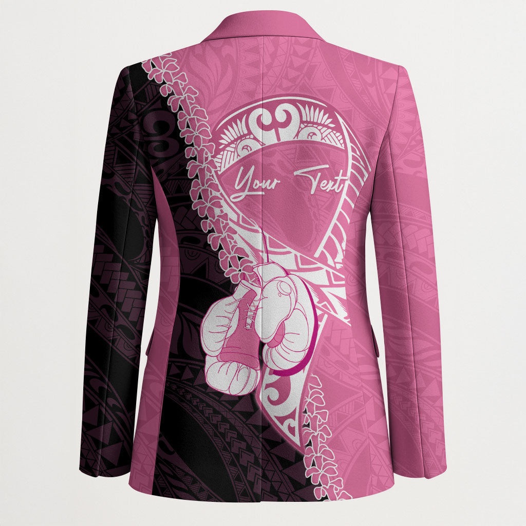 Personalised Polynesia Breast Cancer Awareness Blazer Fight With Hope Pink Ribbon Boxing Gloves LT14 - Polynesian Pride