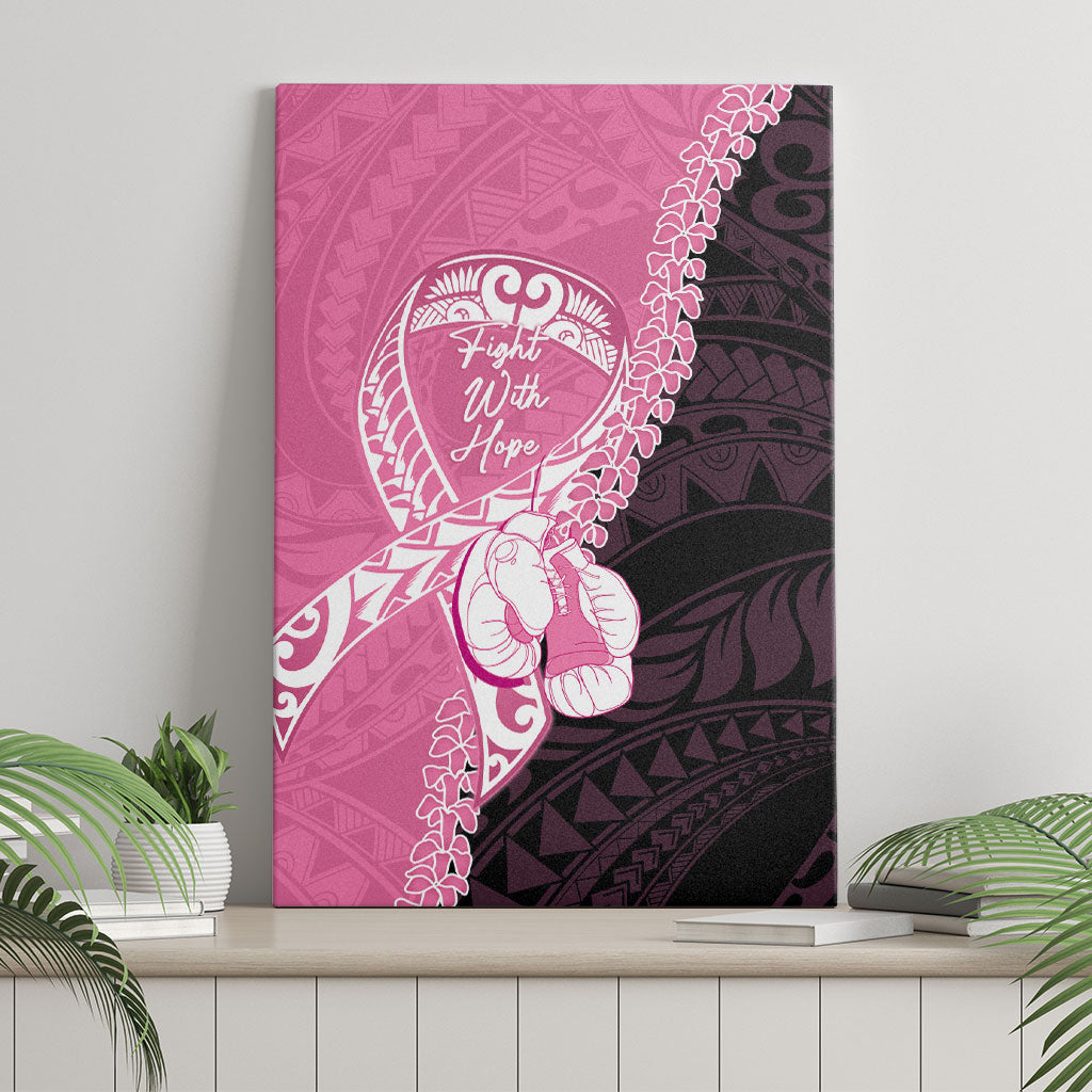 Polynesia Breast Cancer Awareness Canvas Wall Art Fight With Hope Pink Ribbon Boxing Gloves LT14 - Polynesian Pride
